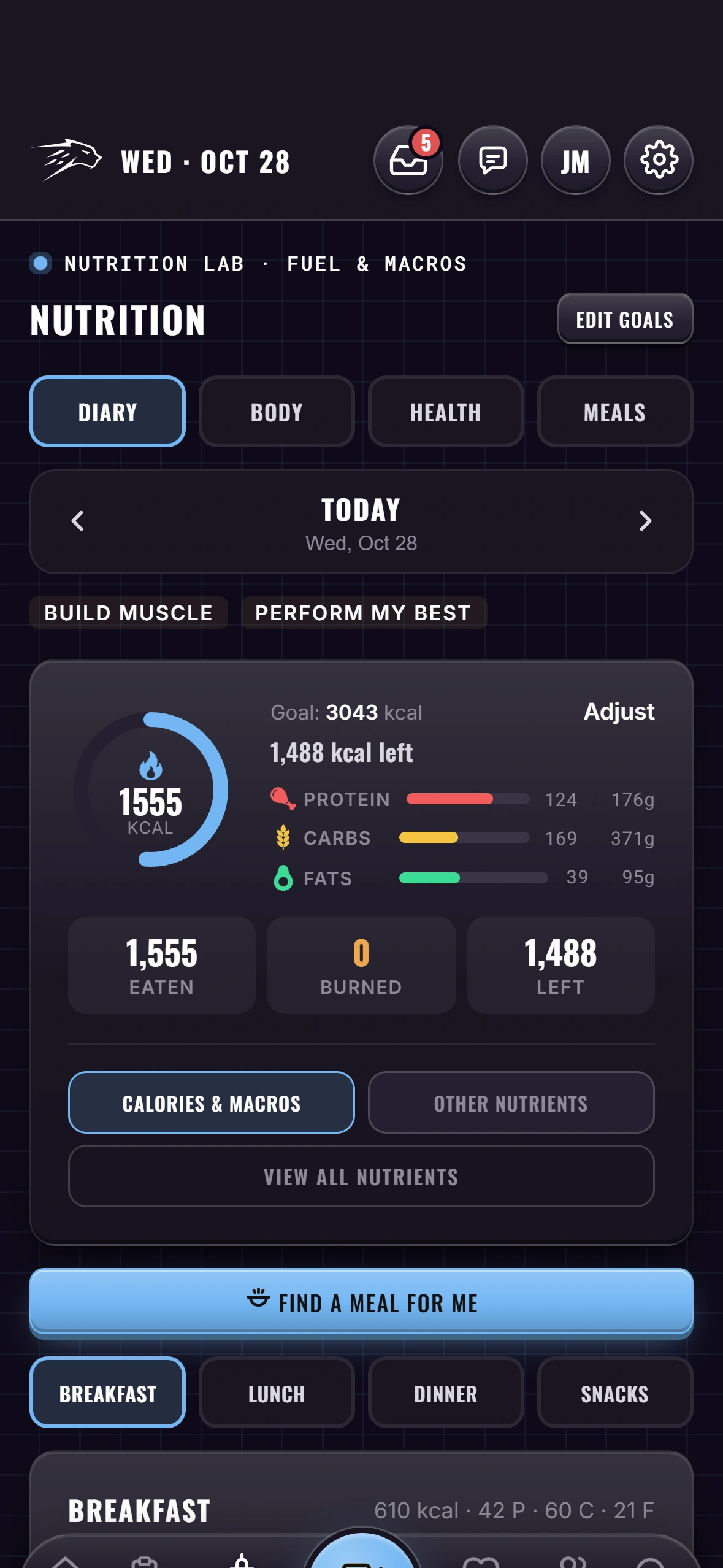 AVANO nutrition tracking